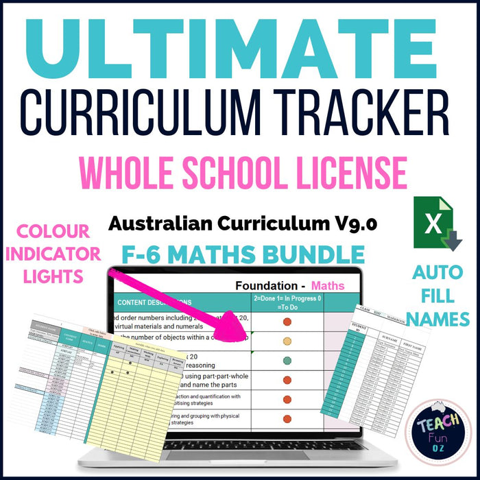 Maths Australian Curriculum V9.0 Trackers F-6 Whole School License
