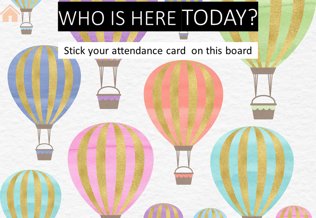 Hot Air Balloons - Ultimate Teacher Dashboard Editable Daily Agenda Slides and Timers