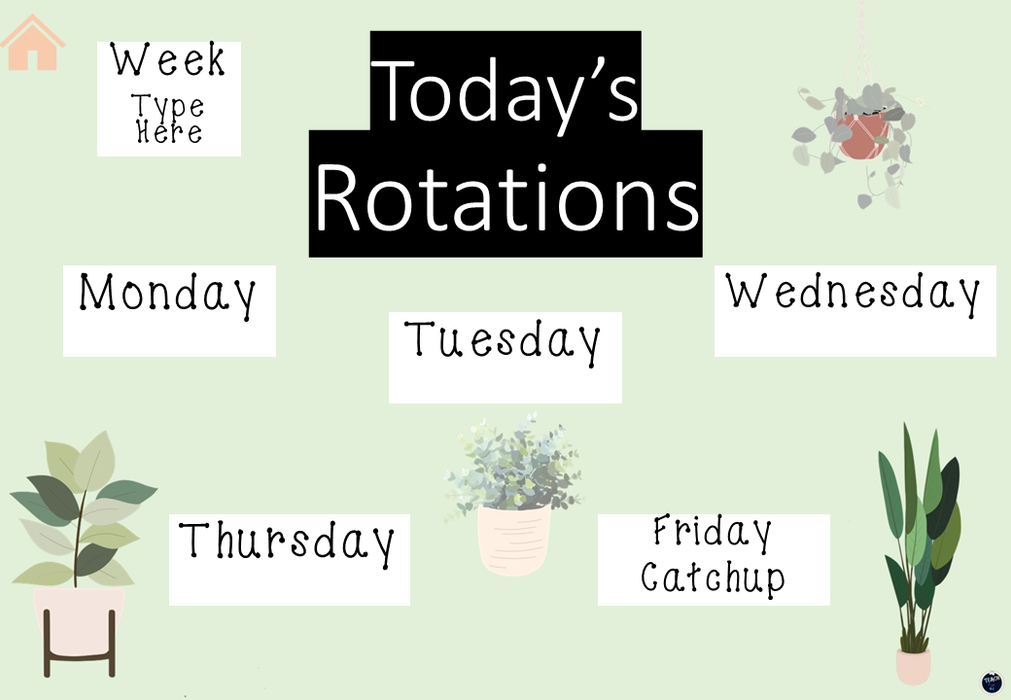 House Plants - Ultimate Teacher Dashboard Editable Daily Agenda Slides and Timers