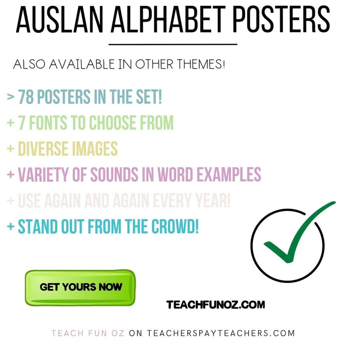 Auslan Alphabet Posters Sign Language Inclusive SPED - NEUTRALS Decor Australian - Teach Fun Oz Resources