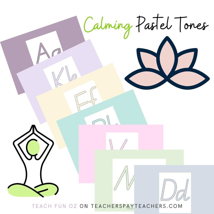 Auslan Alphabet Posters Sign Language Inclusive SPED - PASTELS Decor Australian - Teach Fun Oz Resources