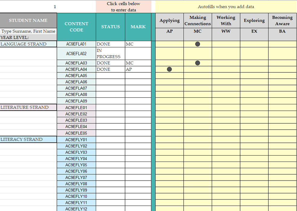 Australian Curriculum V9.0 Tracker Year 5 English - Teach Fun Oz Resources