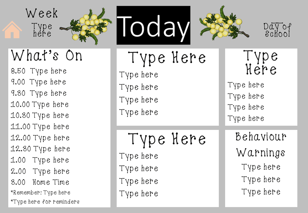 Australian Plants Australiana - Ultimate Teacher Dashboard Editable Daily Agenda Slides and Timers - Teach Fun Oz Resources