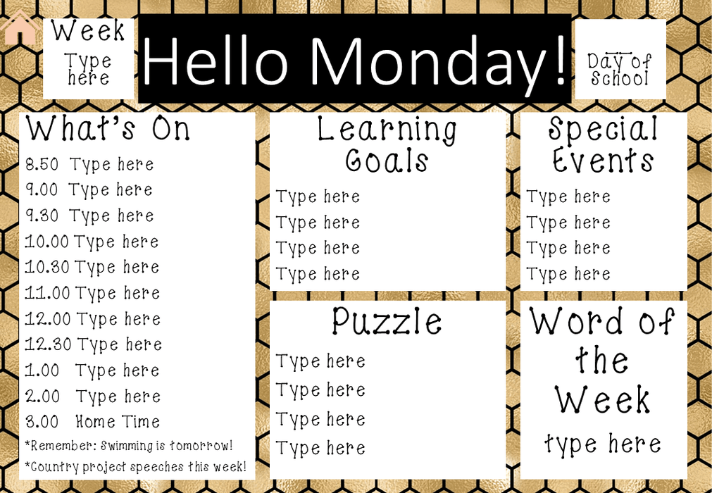 Bees - Golden Hive - Ultimate Teacher Dashboard Editable Daily Agenda Slides and Timers - Teach Fun Oz Resources