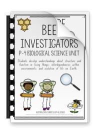 BEES UNIT Bee Life Cycle Invertebrates Vertebrates Living Science Year 1 2 3 4 - Teach Fun Oz Resources