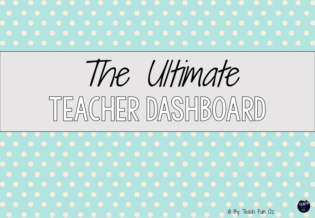 Blue Retro Dots - Ultimate Teacher Dashboard Editable Daily Agenda Slides and Timers - Teach Fun Oz Resources