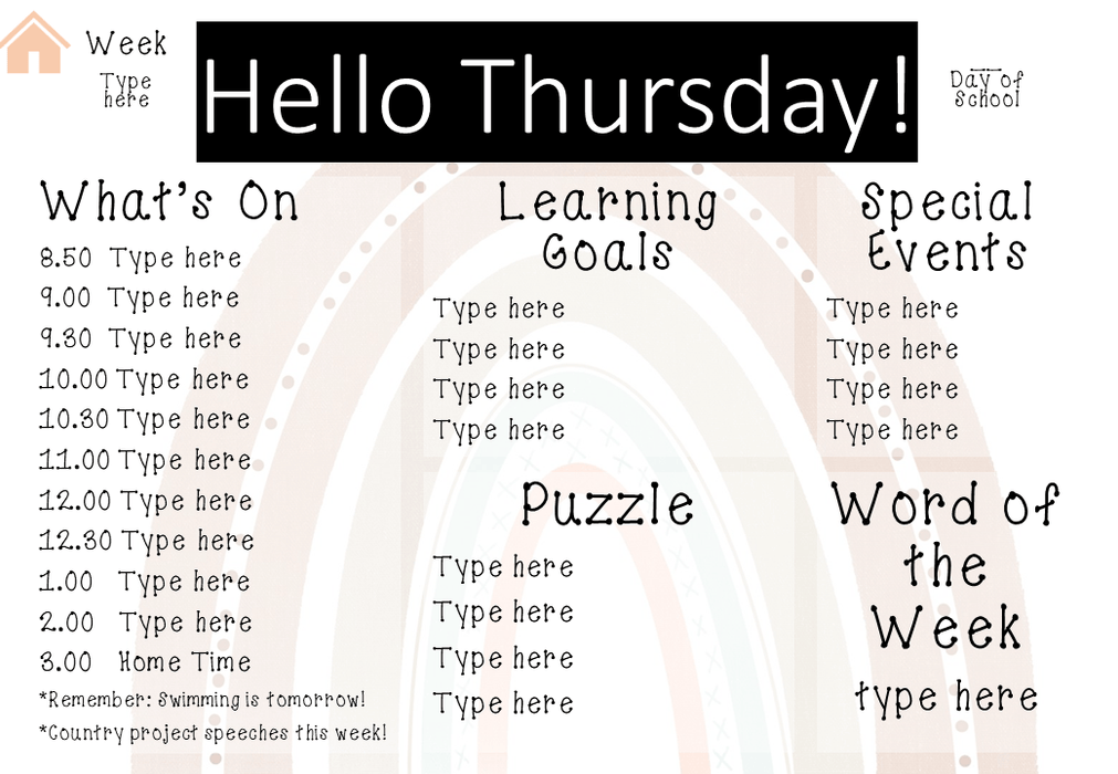 Boho Rainbow Pink - Ultimate Teacher Dashboard Editable Daily Agenda Slides and Timers - Teach Fun Oz Resources