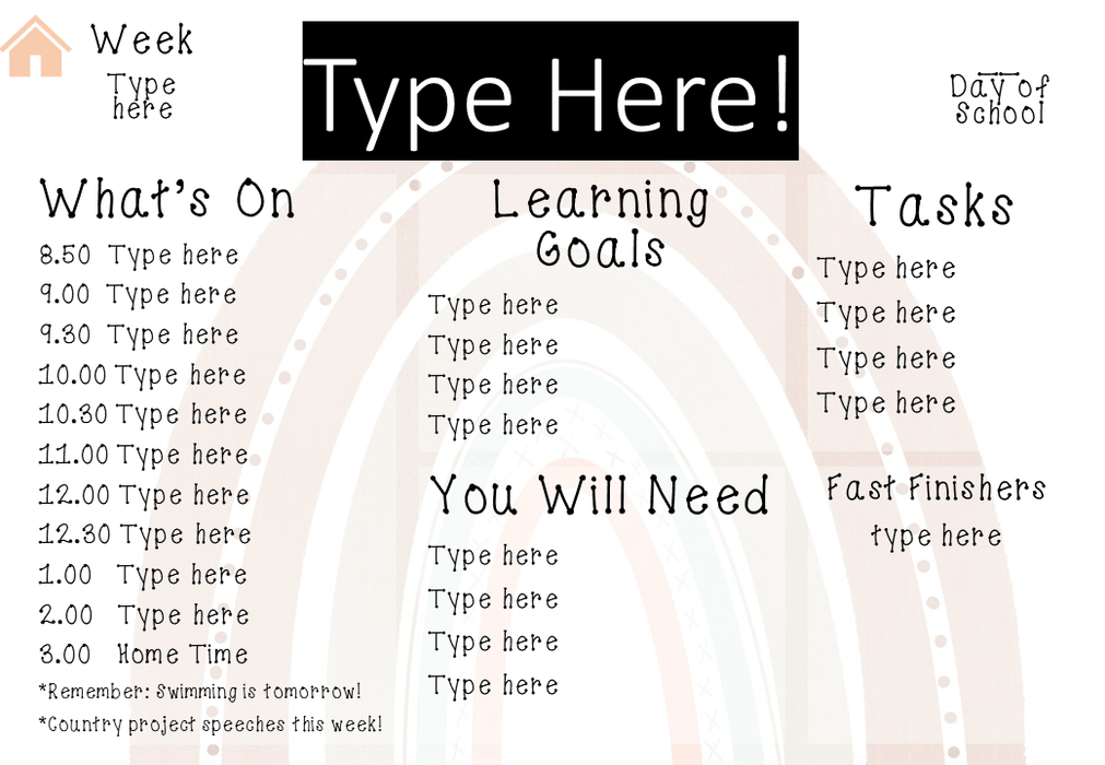 Boho Rainbow Pink - Ultimate Teacher Dashboard Editable Daily Agenda Slides and Timers - Teach Fun Oz Resources