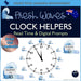 Clock Labels Helpers for Reading Time Fresh Waves Beach Theme QLD Font Maths - Teach Fun Oz Resources