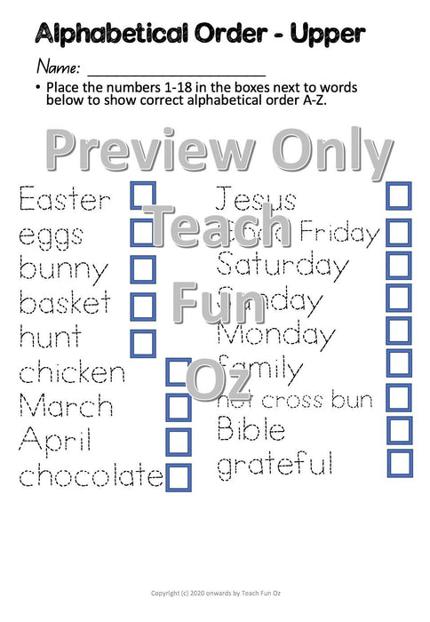 Easter Fun Activity Worksheet Packet Booklet Primary Word Search 19 Activities - Teach Fun Oz Resources