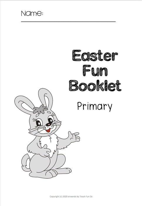 Easter Fun Activity Worksheet Packet Booklet Primary Word Search 19 Activities - Teach Fun Oz Resources