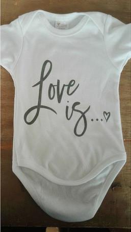 Elske Design - Love Is - 100% Cotton Baby Onesies Short Sleeve- Select Size - Teach Fun Oz Resources