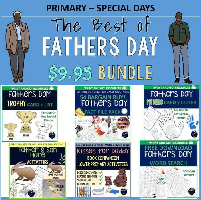 Fathers Day Card Craft Activity Value Bundle - father's day activities - Teach Fun Oz Resources