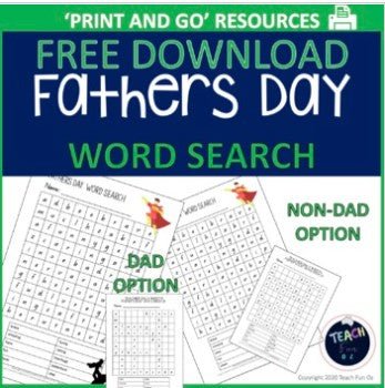 Fathers Day Word Search Free Find a Word Activity Dad - Teach Fun Oz Resources