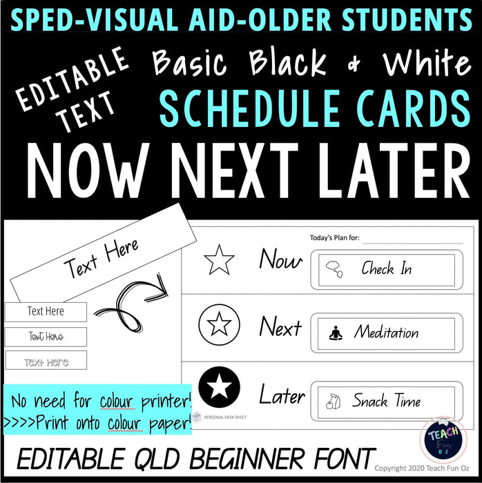 First Then Board Visual Daily Schedule Black and White Symbols Special Education - Teach Fun Oz Resources