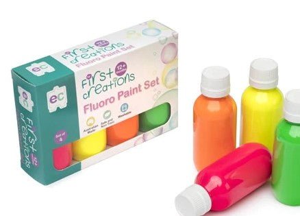 Fluoro Rainbow Paint 100mL Set of 4 - Teach Fun Oz Resources