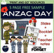 Free Sample of Anzac Day Activities Worksheets Packet Booklet Anzac Facts Slideshow Primary - Teach Fun Oz Resources