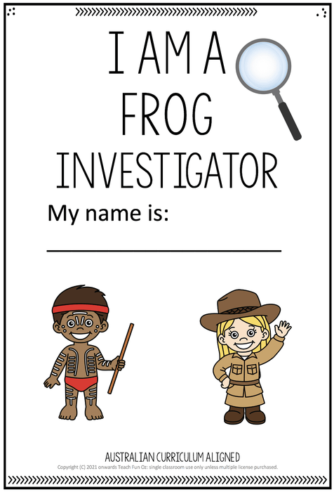 FROG UNIT Frog Life Cycle Invertebrates Vertebrates Living Science Year 1 2 3 4 - Teach Fun Oz Resources