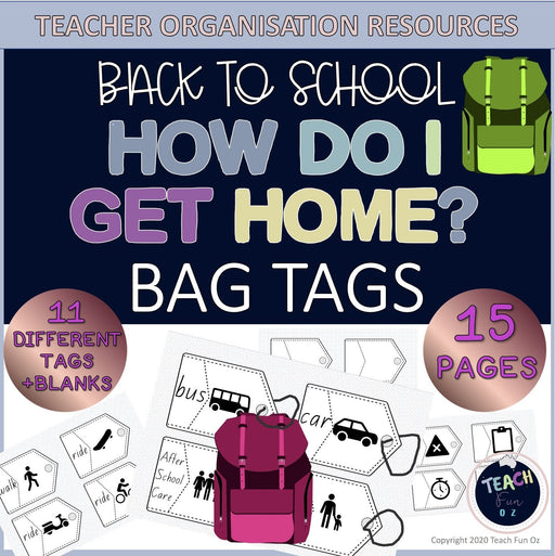 How do I get home - Bag Tags - Primary Kindy Prep Travel Labels - Teach Fun Oz Resources