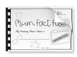 Mothers Day Activity Worksheet Packet Booklet Primary Mum Mom Nan Fact File - Teach Fun Oz Resources