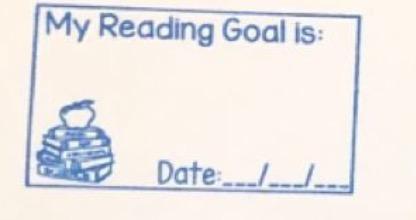 My Reading Goal Is - Teacher Stamp - blue ink - Teach Fun Oz Resources