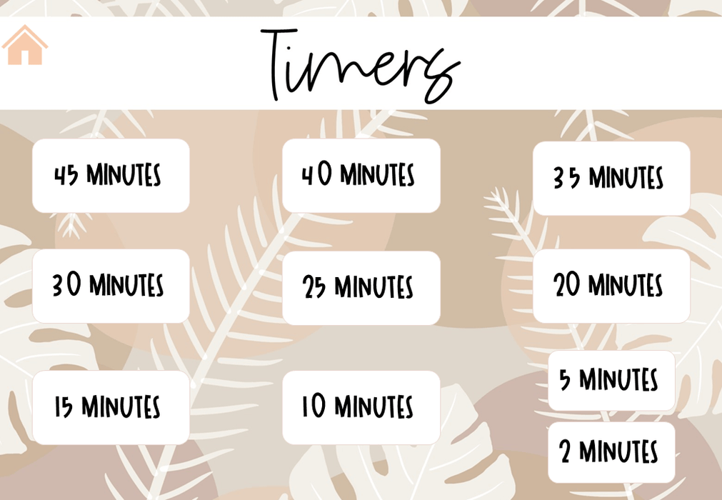 Neutral Forest - Ultimate Teacher Dashboard Editable Daily Agenda Slides and Timers - Teach Fun Oz Resources