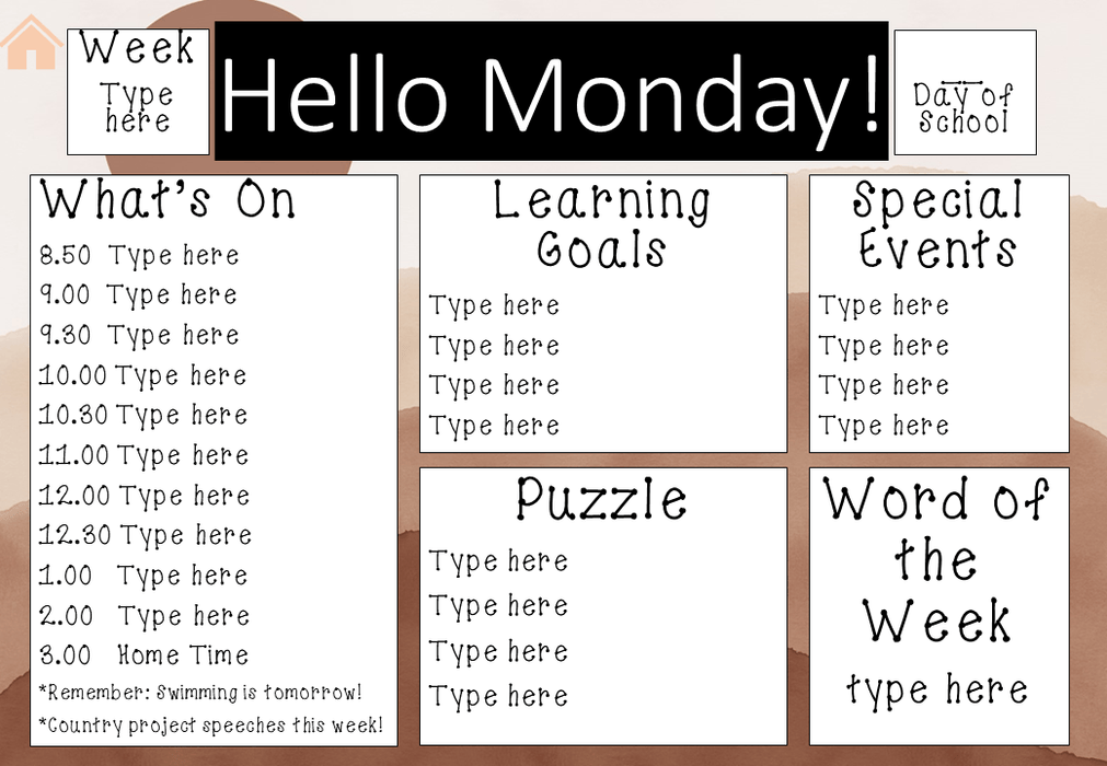 Neutral Moon - Ultimate Teacher Dashboard Editable Daily Agenda Slides and Timers - Teach Fun Oz Resources