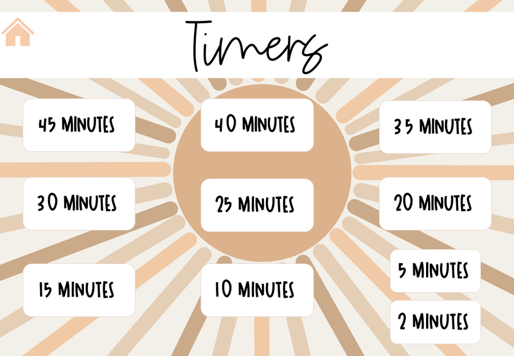 Neutral Sun - Ultimate Teacher Dashboard Editable Daily Agenda Slides and Timers - Teach Fun Oz Resources