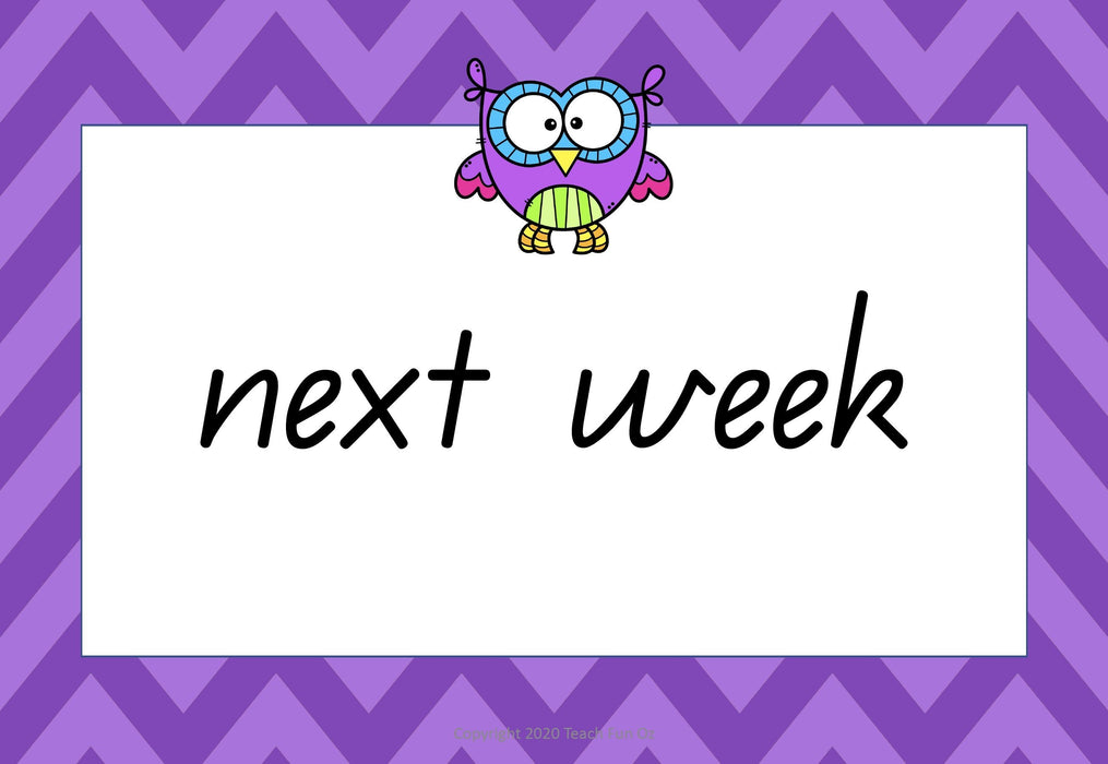 Past and Present Time Words Calendar Seasons Mega Digital Bundle 67 Slides - Teach Fun Oz Resources