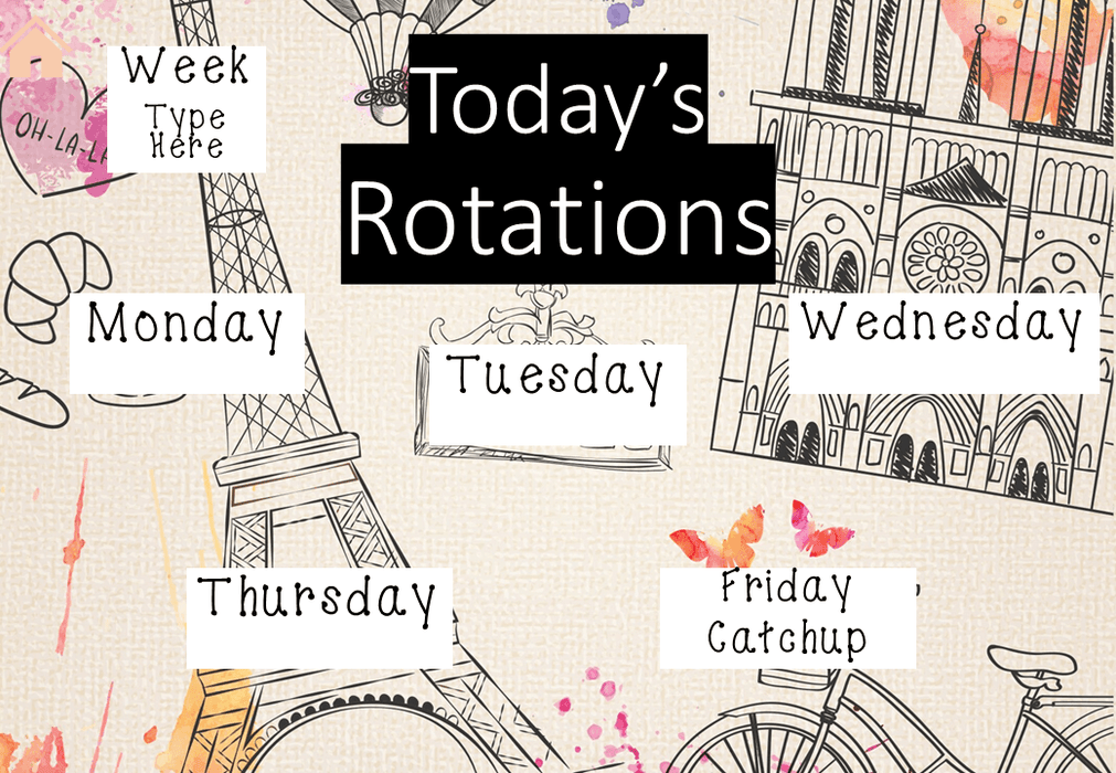 Riding in Paris - Ultimate Teacher Dashboard Editable Daily Agenda Slides and Timers - Teach Fun Oz Resources