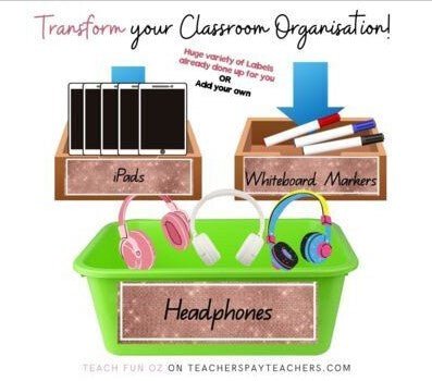 Rose Gold Glitter Theme Classroom Decor 369 Pages MEGA Pack QLD Font - Teach Fun Oz Resources