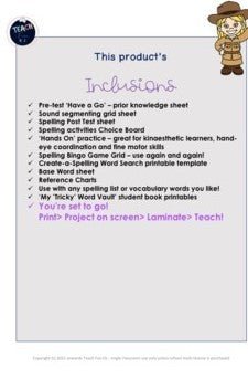 Spelling activities for any list - word work spelling centers worksheets - Teach Fun Oz Resources