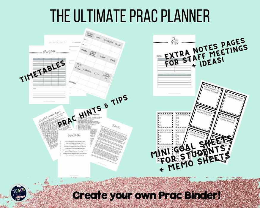 The Ultimate Prac Teacher Planner for pre service practicums printable - Australian based resources - Teach Fun Oz Resources