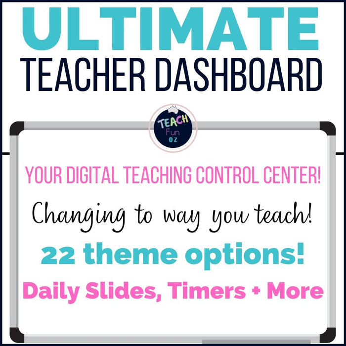 Waves Ultimate Teacher Dashboard Editable Daily Agenda Slides and Timers - Teach Fun Oz Resources