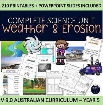 Weathering and Erosion Year 5 Science Weather Unit Australian Curriculum V 9.0 - Teach Fun Oz Resources