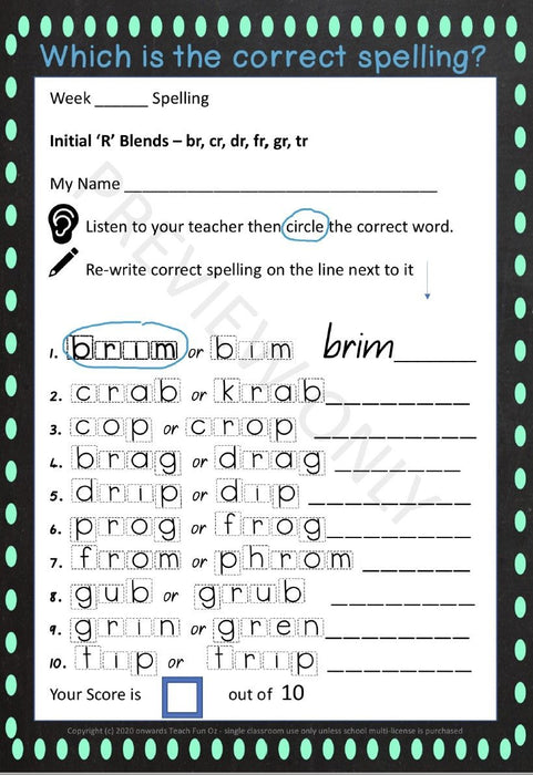Year 1 Spelling Unit Bundle - 9 Weeks Lists Activities Packet Distance Learning - Teach Fun Oz Resources
