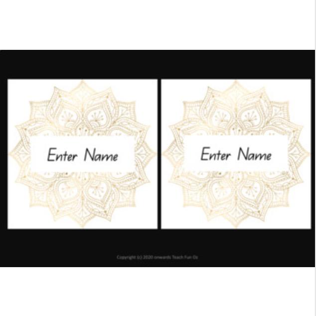 Zen Mandala Gold and Black Decor Theme 400 Pages MEGA Pack QLD Font Australian - Teach Fun Oz Resources