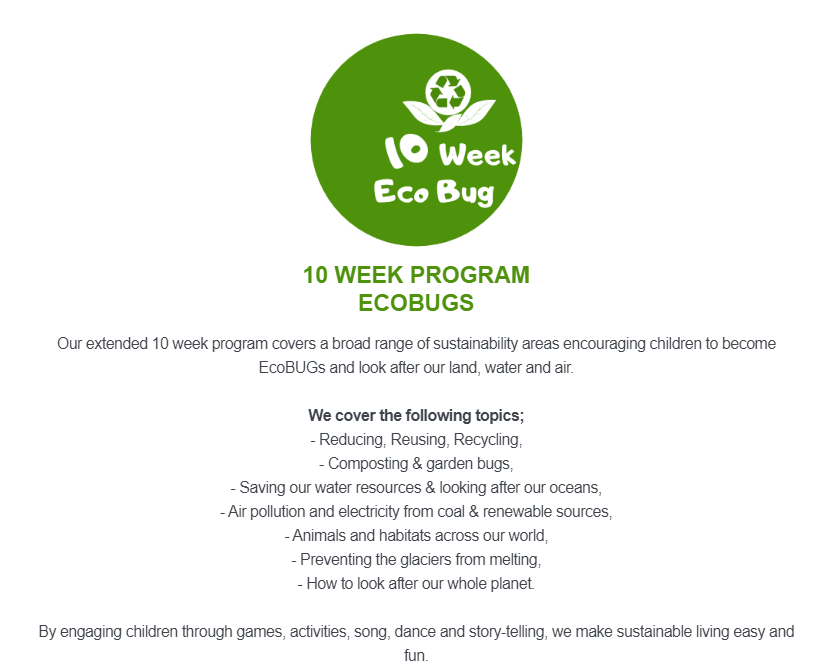 Booking Request - ecoBUGS 10 Week Program Incursions