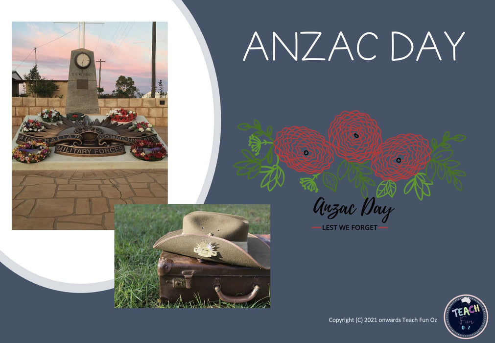 Anzac Day Activities Worksheets Packet Booklet Anzac Facts Slideshow Primary 42p - Teach Fun Oz Resources