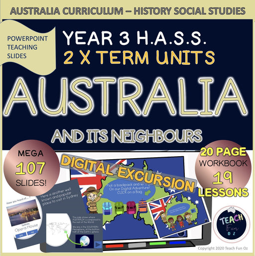 Australia and Its Neighbours MEGA Bundle -Country Study Unit HASS Year 3 Digital - Teach Fun Oz Resources