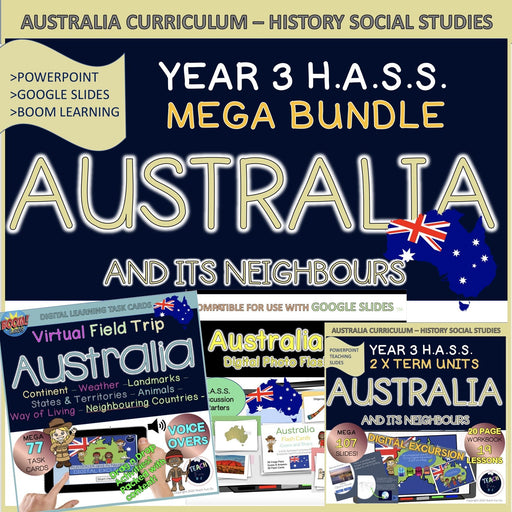 Australia and Its Neighbours MEGA Bundle -Country Study Unit HASS Year 3 Digital - Teach Fun Oz Resources