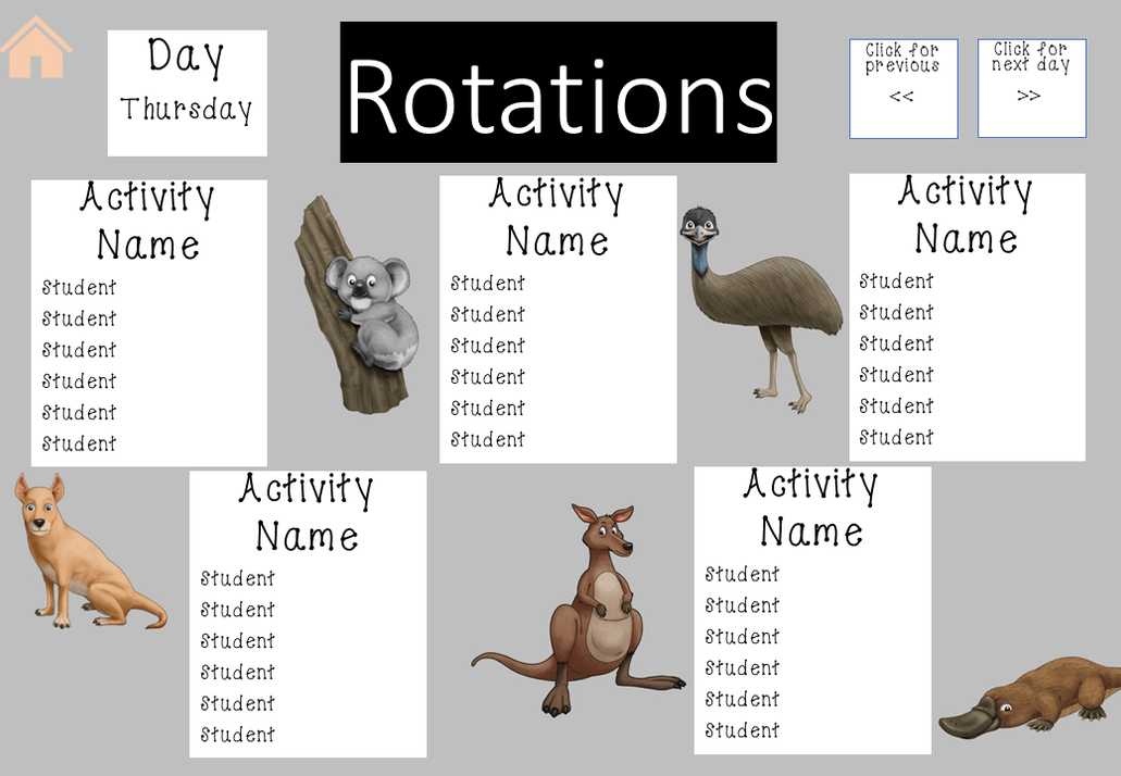 Animals Daily Task Australian Animals Australiana - Ultimate Teacher Dashboard Editable D ...