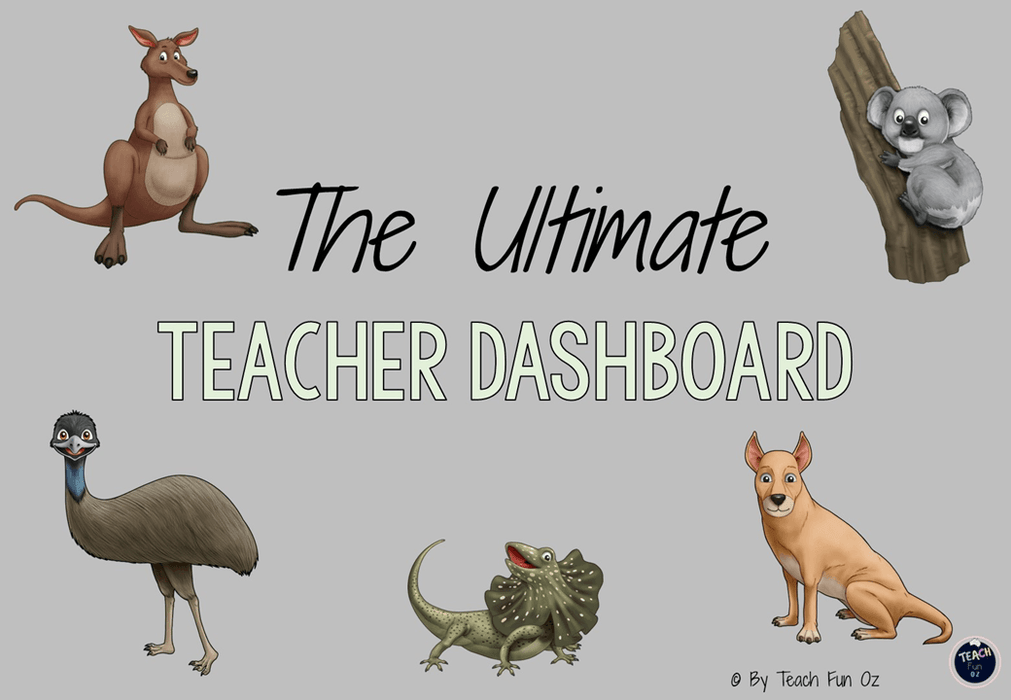 Australian Animals Australiana - Ultimate Teacher Dashboard Editable Daily Agenda Slides and Timers - Teach Fun Oz Resources