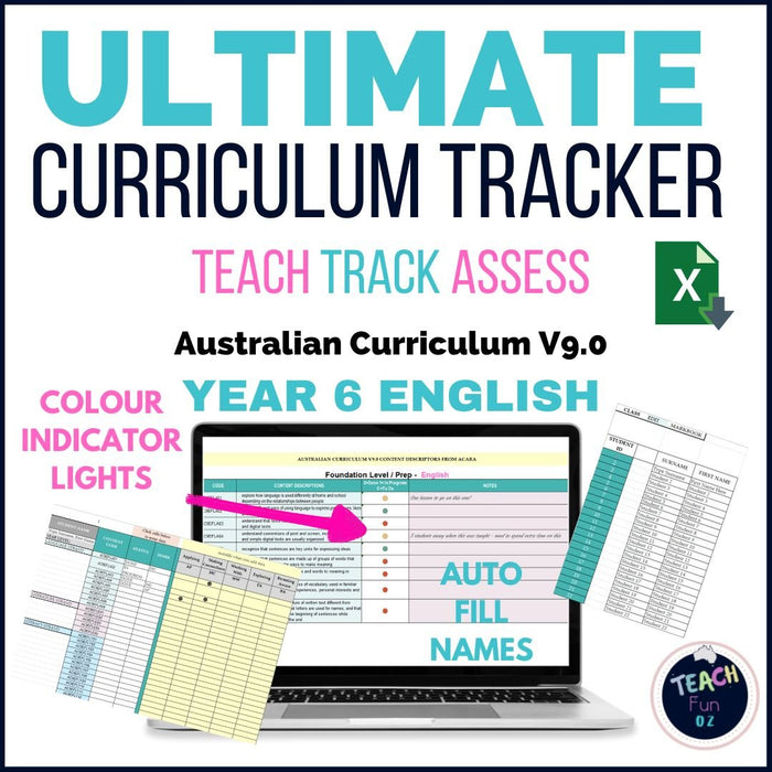 Australian Curriculum V9.0 Tracker Year 6 English - Teach Fun Oz Resources