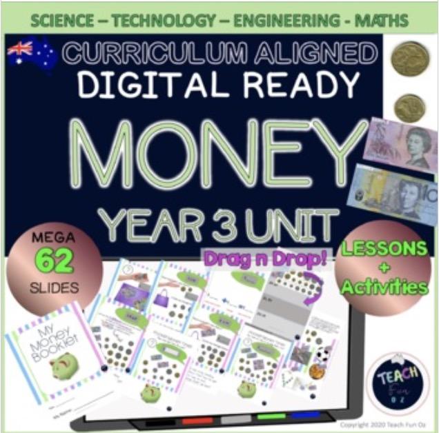 Australian Money Maths Unit Year 3 Grade Distance Learning Google Activities 62p - Teach Fun Oz Resources