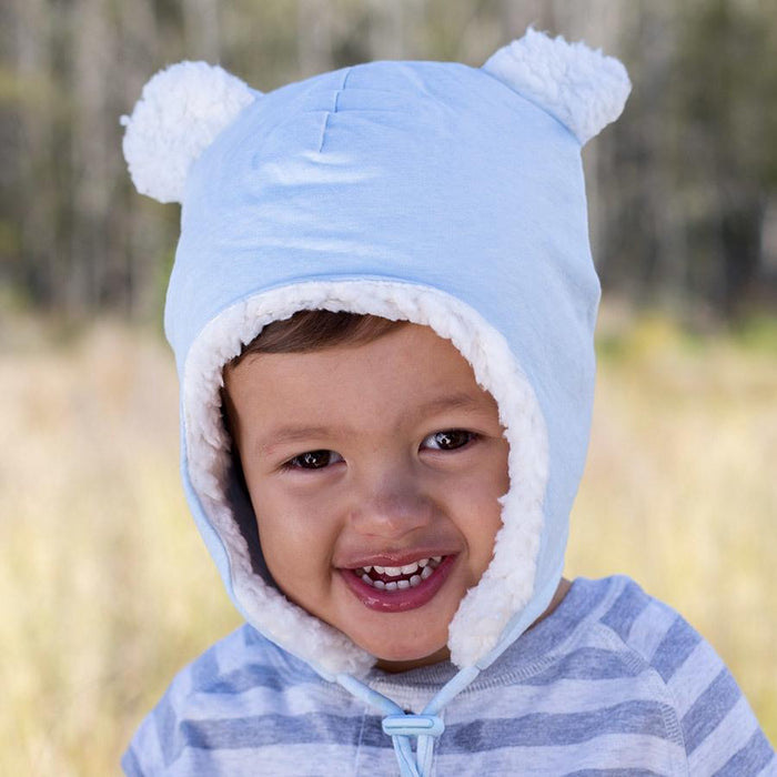 Bedhead Hats Bedhead Hats Fleecy Teddy Beanie - Baby Blue Marle - various sizes Baby Beanies - Nest 2 Me Baby Carriers Australia