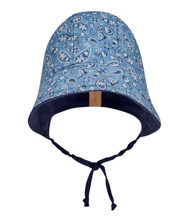 Bedhead Hats Bedhead Hats Paisley Indigo Seeker Sun Bonnet reversible - baby hat - Nest 2 Me Baby Carriers Australia