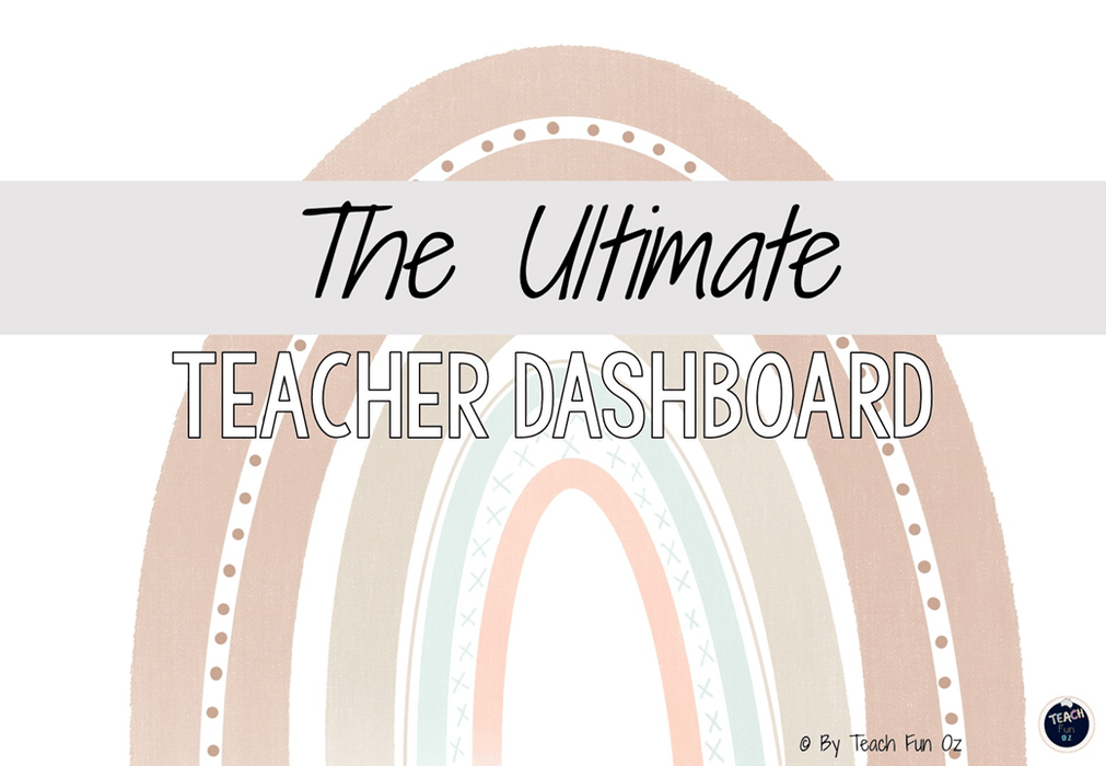 Boho Rainbow Pink - Ultimate Teacher Dashboard Editable Daily Agenda Slides and Timers - Teach Fun Oz Resources