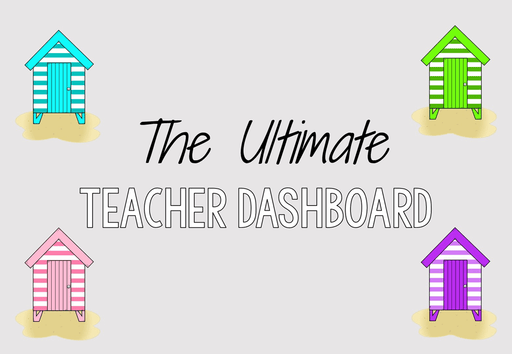 Bright Beach Houses- Ultimate Teacher Dashboard Editable Daily Agenda Slides and Timers - Teach Fun Oz Resources