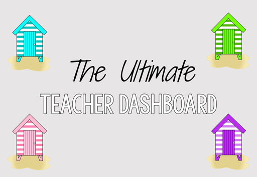 Bright Beach Houses- Ultimate Teacher Dashboard Editable Daily Agenda Slides and Timers - Teach Fun Oz Resources